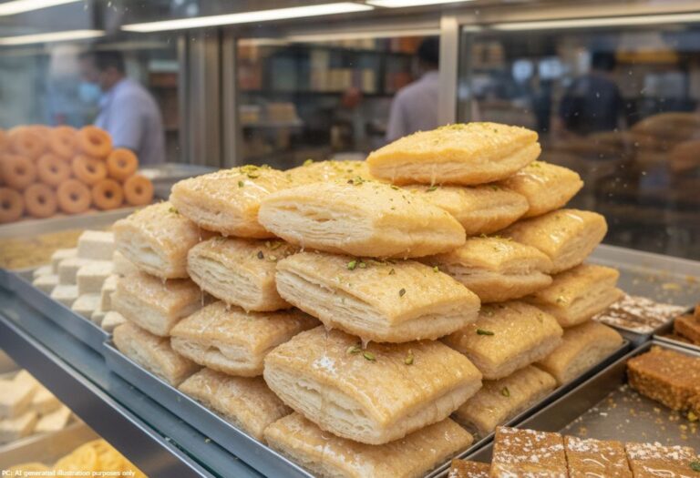 Khaja indian sweet pastry