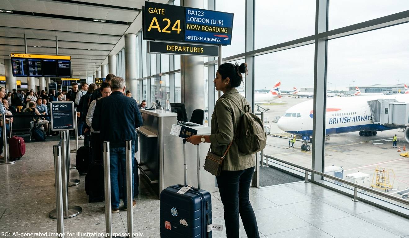 solo women traveller india to uk flight trip